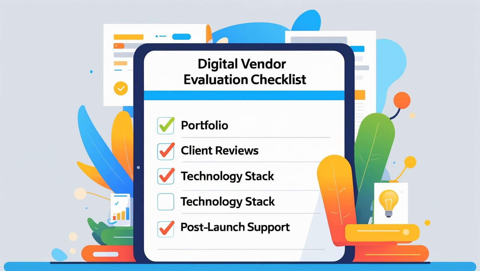Pemilik bisnis sedang mengevaluasi portfolio website di laptop, membandingkan beberapa pilihan vendor